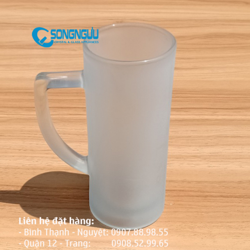 Alternative view of In quảng cáo Ly quai bia mờ 360ml
