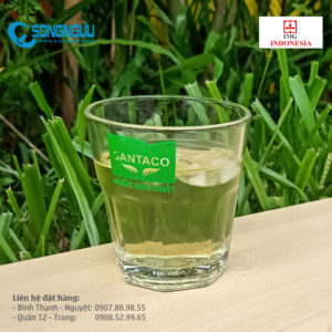 Ly trà đá sọc khía Indonesia in logo