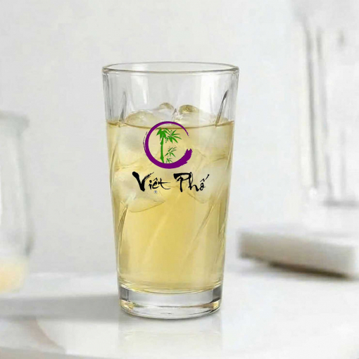 Ly thủy tinh xoắn in logo theo yêu cầu dung tích 400ml