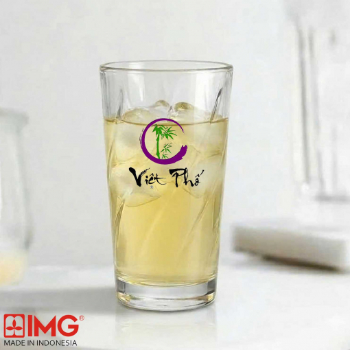 Ly thủy tinh xoắn in logo theo yêu cầu dung tích 400ml