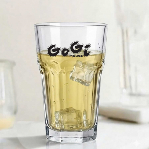 Ly thủy tinh sọc khía in nội dung và logo theo yêu cầu dung tích 375ml