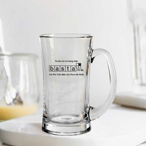 Ly quai bia eo giữa 350ml in logo và nội dung theo yêu cầu