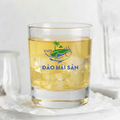 Ly thủy tinh rock uống trà đá cà phê in nội dung và logo theo yêu cầu dung tích 234ml