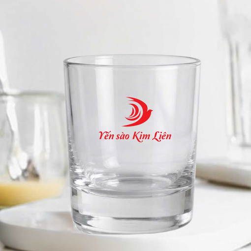 Ly thủy tinh rock 200ml kiểu Mỹ in logo và nội dung theo yêu cầu