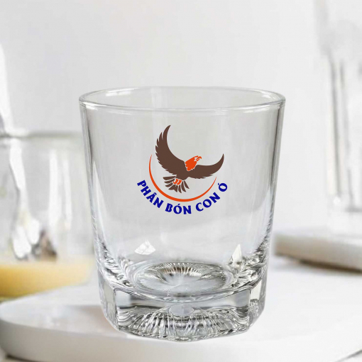 Ly thủy tinh đáy khía kiếu Thái 250ml in logo và nội dung làm khuyến mãi