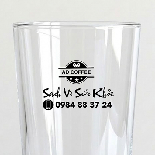 Alternative view of Ly thủy tinh uống trà nóng cà phê sữa nóng 225ml in logo và nội dung theo yêu cầu