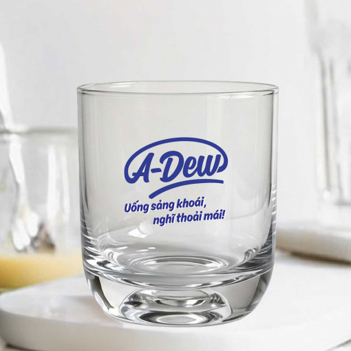 Ly thủy tinh chặt góc 270ml in logo và nội dung theo yêu cầu